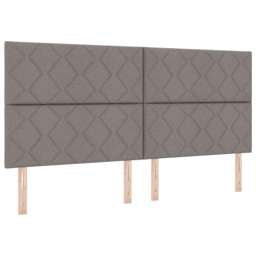 Sengegavl Diamantblok Design Gråbrun 200 cm Stof