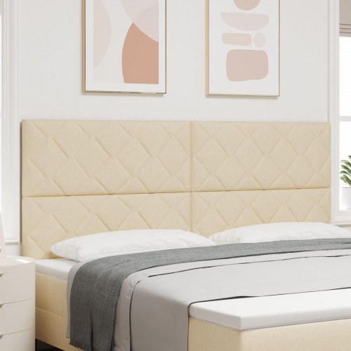 Sengegavl Diamantblok Design Creme 200 cm Stof