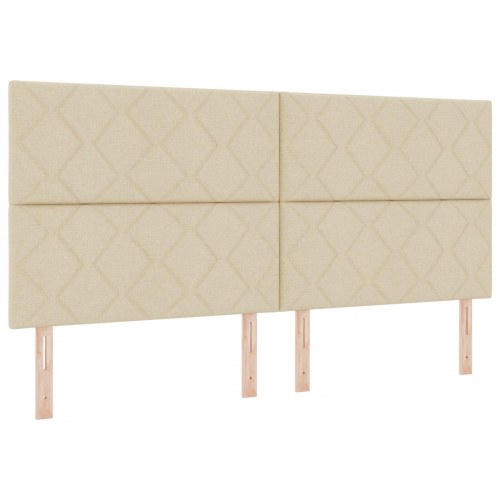 Sengegavl Diamantblok Design Creme 200 cm Stof