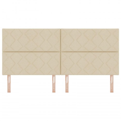 Sengegavl Diamantblok Design Creme 200 cm Stof