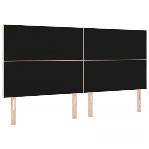 Sengegavl Diamantblok Design Creme 200 cm Stof