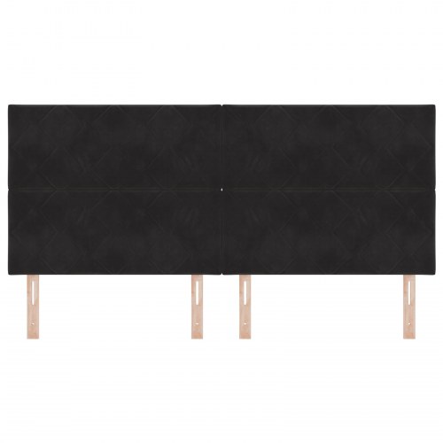 Sengegavl Diamantblok Design Sort 200 cm Fløjl