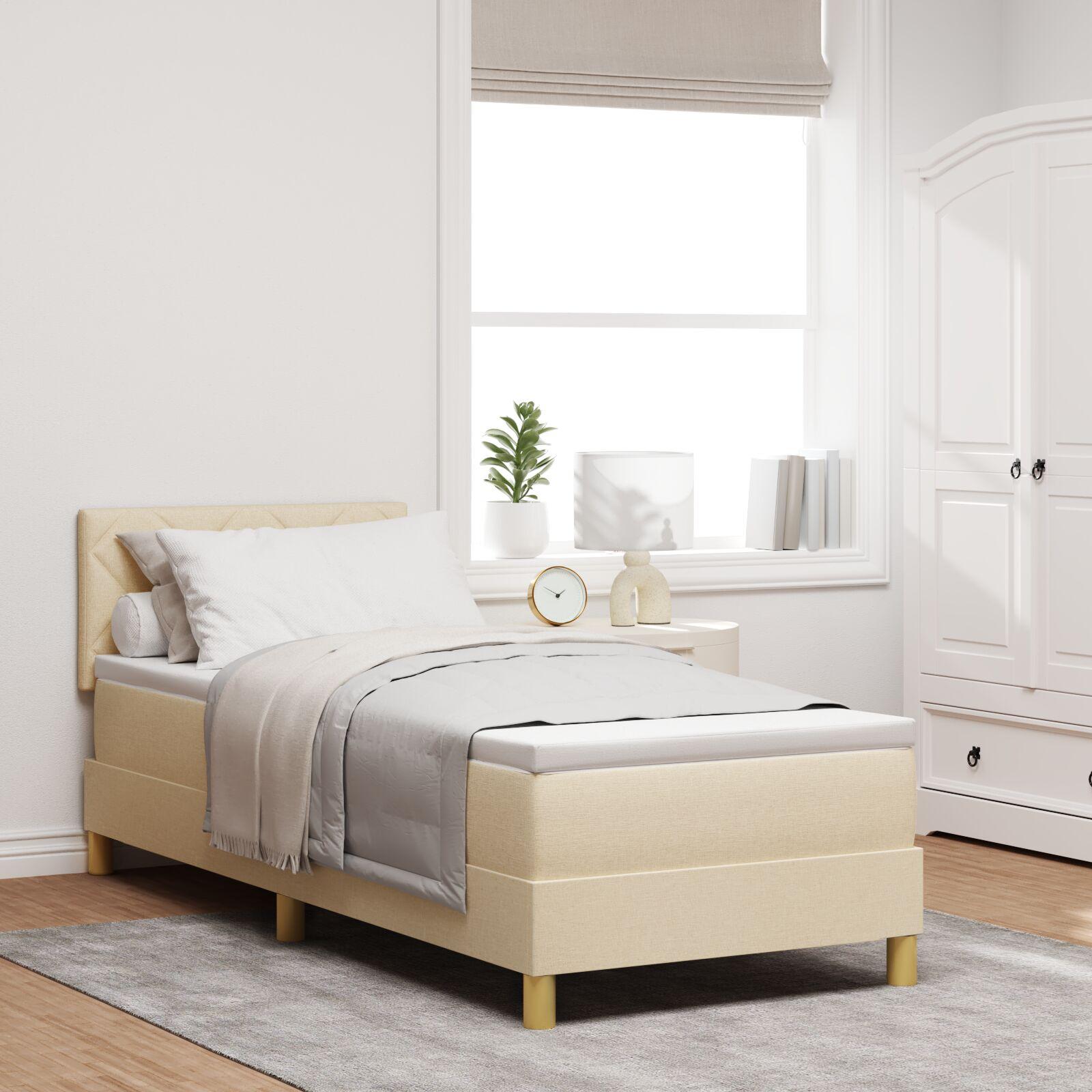 Boxmadras Med Topmadras Med Madras Creme 80 X 200 Cm Stof