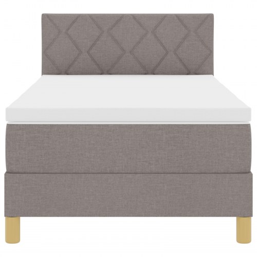 Box Spring seng med madras taupe 90x200 cm stof