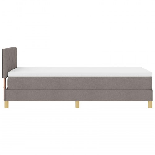 Box Spring seng med madras taupe 90x200 cm stof
