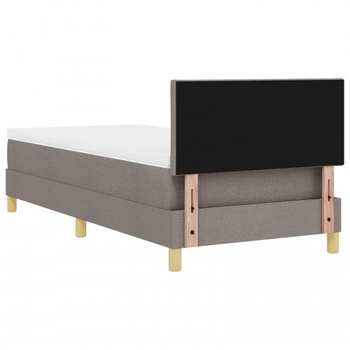 Box Spring seng med madras taupe 90x200 cm stof