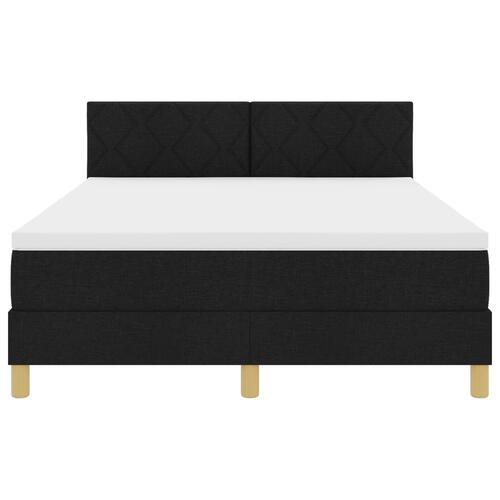Box Spring Seng med Madras Sort 160x200 cm Stof
