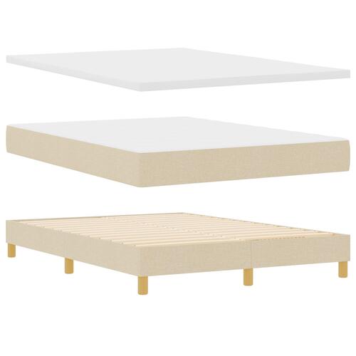 Box Spring Seng med Madras Creme 160x200 cm Stof