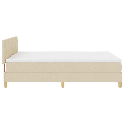 Box Spring Seng med Madras Creme 160x200 cm Stof