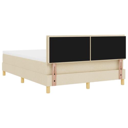 Box Spring Seng med Madras Creme 160x200 cm Stof