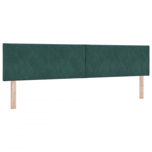 Box Spring Seng med Madras Mørkegrøn 200x200 cm Fløjl