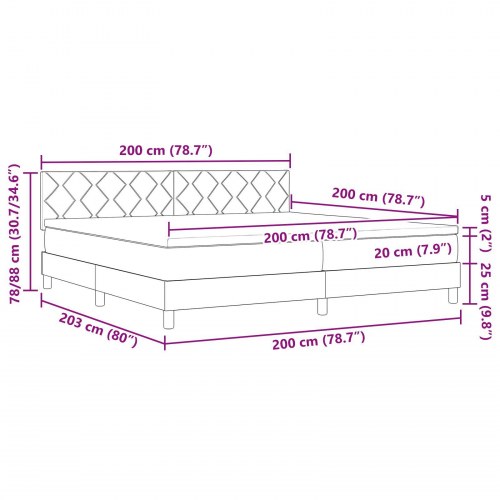 Box Spring Seng med Madras Mørkegrøn 200x200 cm Fløjl