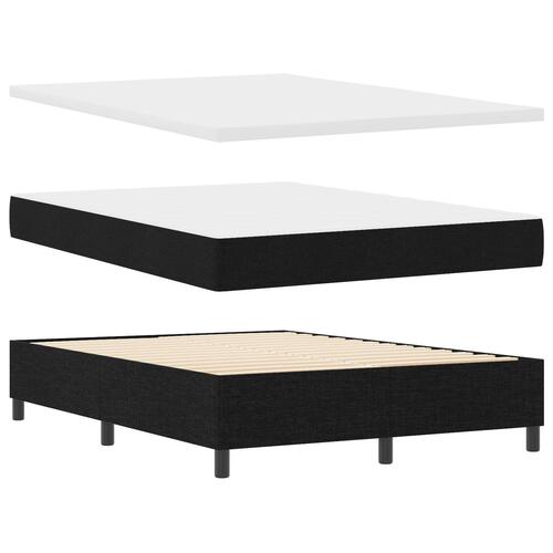 Box Spring Seng med Madras Sort 140x200 cm Stof