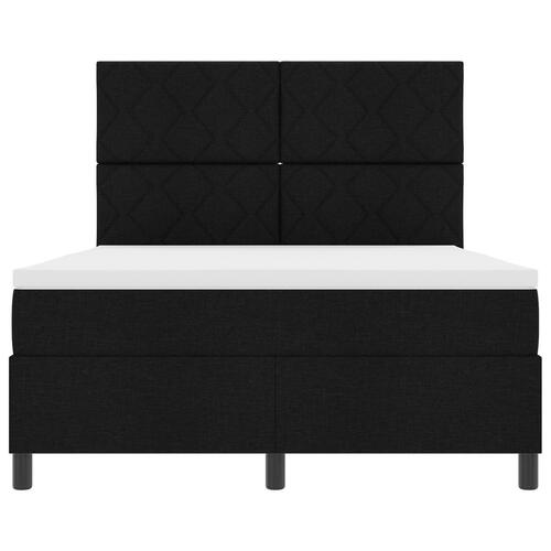 Box Spring Seng med Madras Sort 140x200 cm Stof