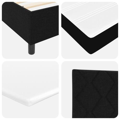 Box Spring Seng med Madras Sort 140x200 cm Stof