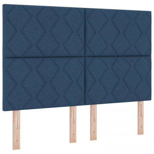Box Spring Seng med Madras Blå 160x200 cm Stof