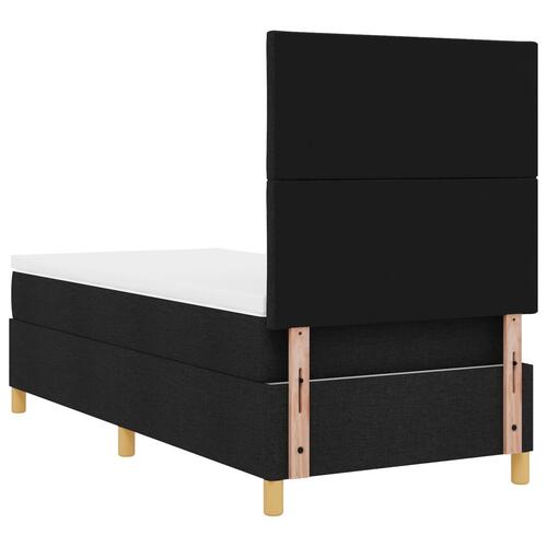 Box Spring Seng med Madras Sort Enkel Stof