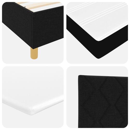 Box Spring Seng med Madras Sort Enkel Stof
