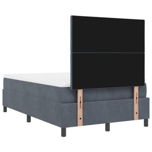 Boxsenge med Madras Mørkegrå 120x200 cm Fløjl
