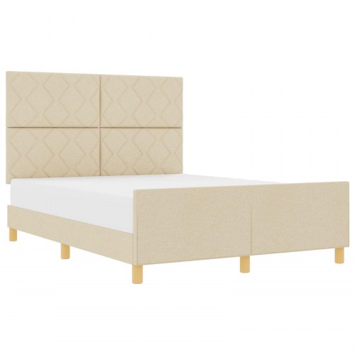 Creme Sengegavl 140x200 cm Stof
