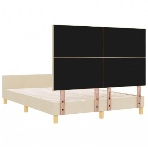 Creme Sengegavl 140x200 cm Stof