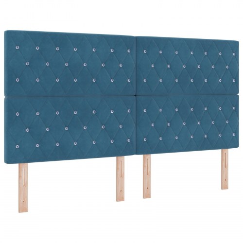 Mørkeblå Velour Sengestel 180x200 cm