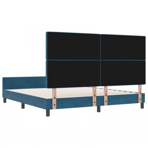 Mørkeblå Velour Sengestel 180x200 cm