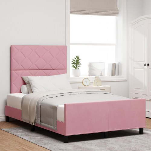 Sengestel Pink 120x200 cm Fløjl