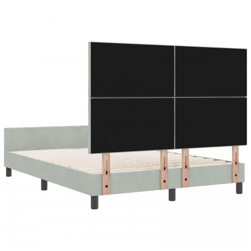 Seng Ramme Lysegrå 140x190 cm Fløjl