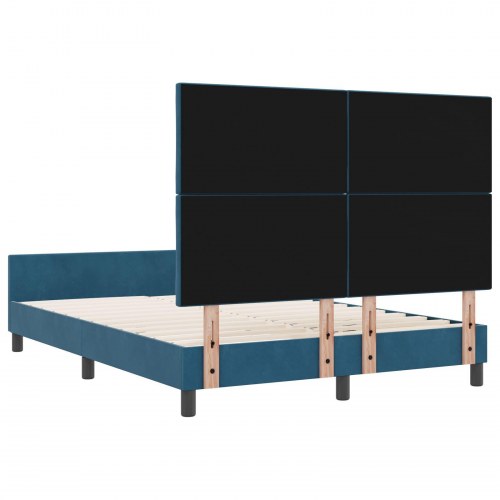 Sengestel Mørkeblå 140x200 cm Fløjls