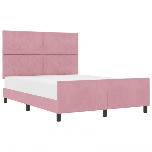 Sengestel Pink 140x200 cm Velour