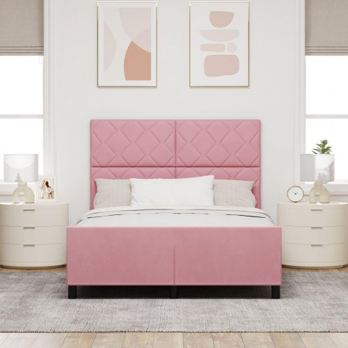 Sengestel Pink 140x200 cm Velour