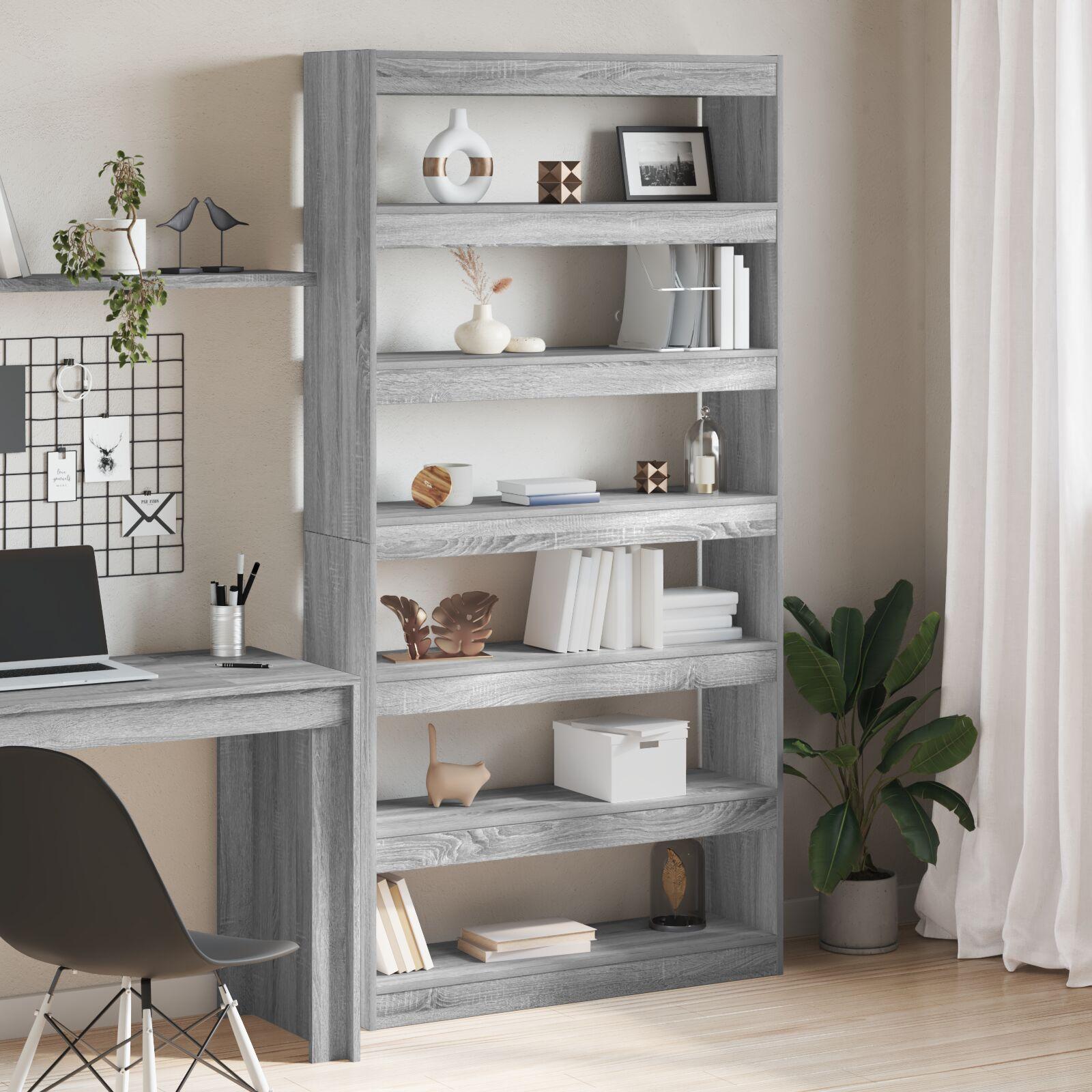 Bogskab Grå sonoma-eg 100 x 30 x 198 cm Konstrueret træ