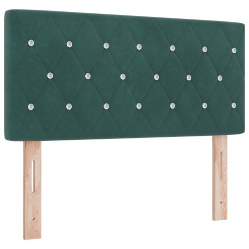 Hovedgærde med krystalknapper tufted mørkegrøn 90 cm fløjl