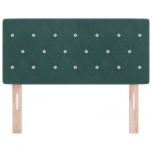 Hovedgærde med krystalknapper tufted mørkegrøn 90 cm fløjl