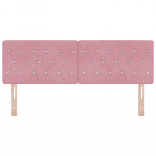 Hovedgavl Crystal Button Tuftet Pink 140 cm Velour