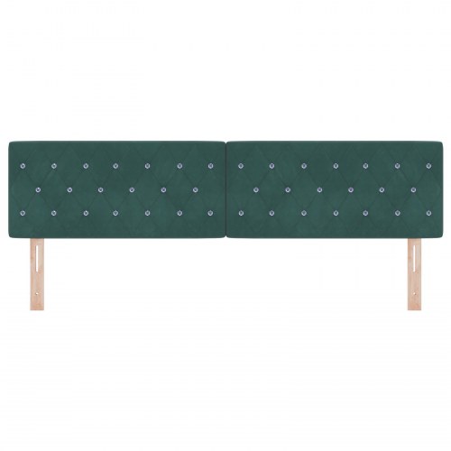 Hovedgærde med Krystal Knapper, Dark Grøn 180 cm Velvet