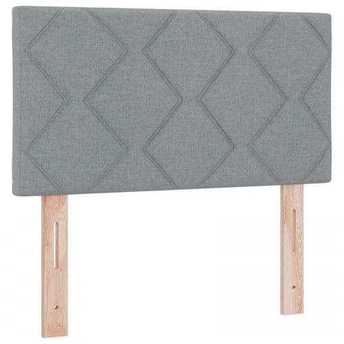 Sengegavl med diamantblokke design lys grå 80 cm stof