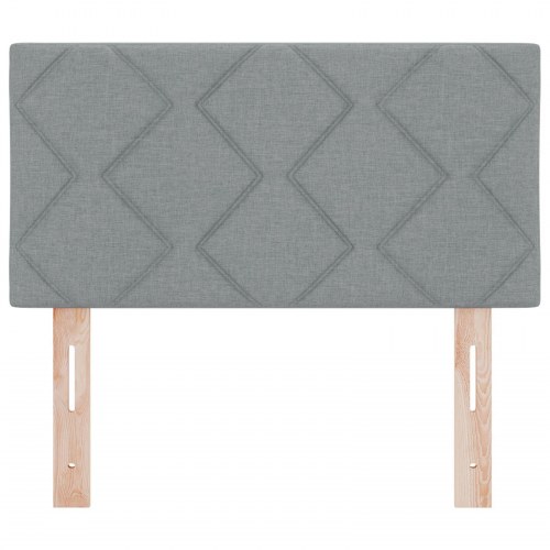 Sengegavl med diamantblokke design lys grå 80 cm stof