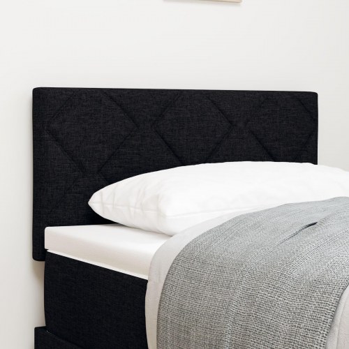 Hovedgærde Diamantblok Design Sort 80 cm Stof