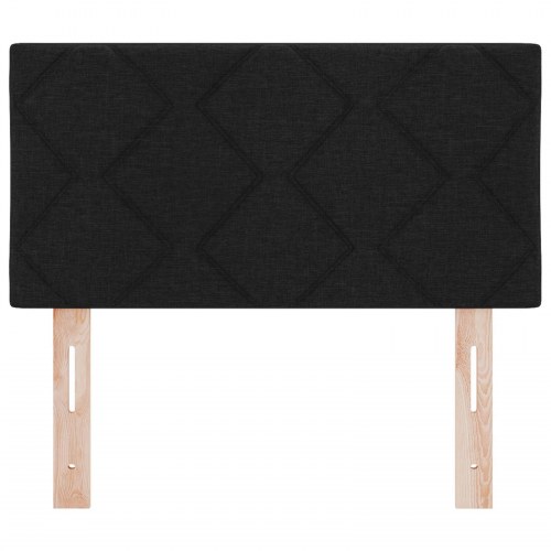 Hovedgærde Diamantblok Design Sort 80 cm Stof