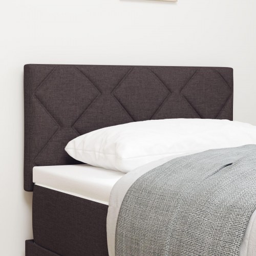 Sengegavl Diamantblokke Design Mørkebrun 80 cm Stof