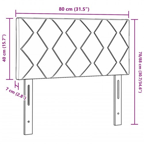 Sengegavl Diamantblokke Design Mørkebrun 80 cm Stof