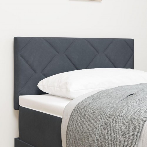 Hovedgærde Diamantblokke Design Mørkegrå 80 cm Velvet