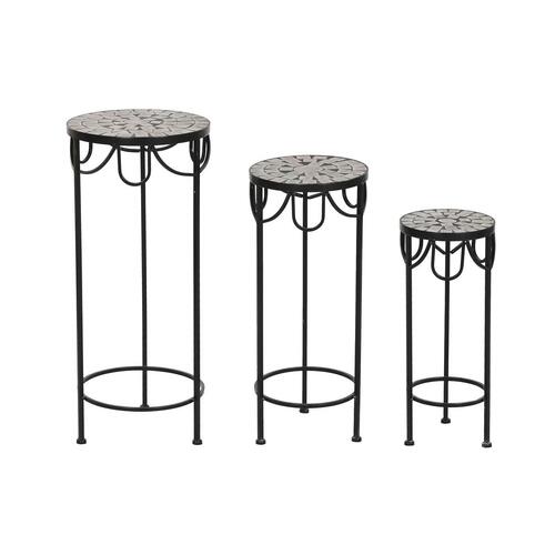 Sæt med 3 borde Home ESPRIT Sort 30 x 30 x 69 cm (3 Dele)