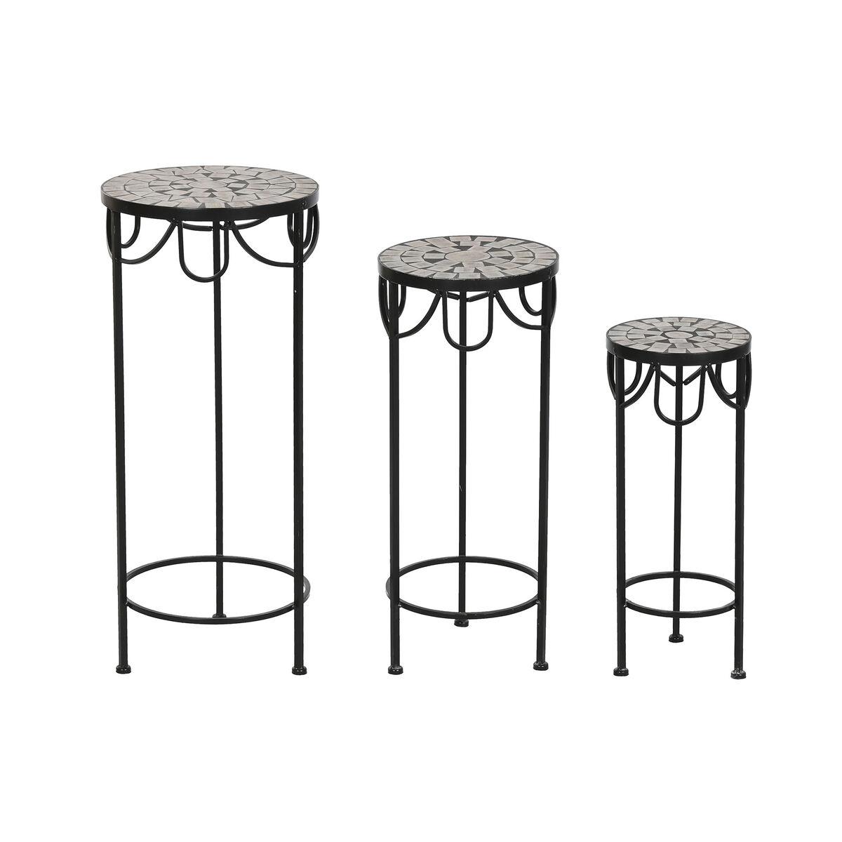 Sæt med 3 borde Home ESPRIT Sort 30 x 30 x 69 cm (3 Dele)