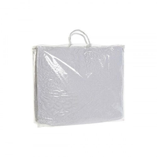 Sengetæppe - hvid, floral, 240 × 260 cm (Seng 135/150)