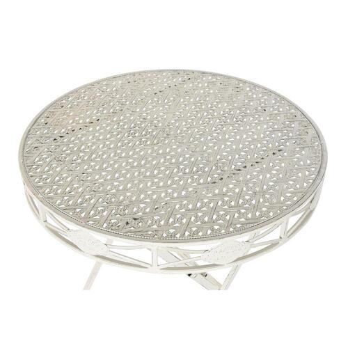 Spisebord - hvidt havebord i metal, 70 x 70 x 73 cm