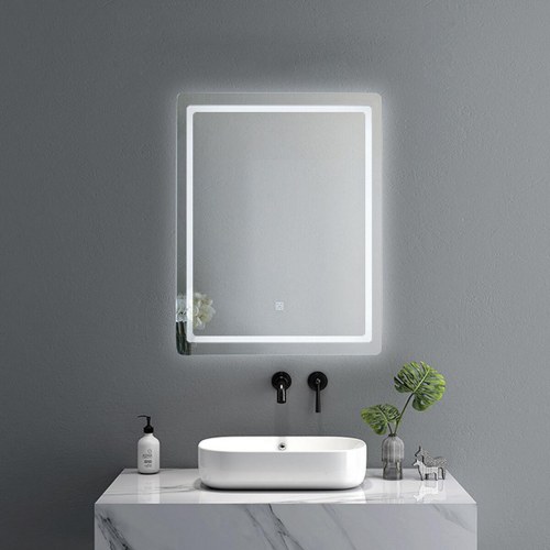 Vægspejl med LED og touch, 60 × 80 cm