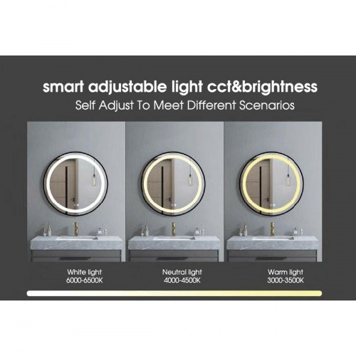 Vægspejl med LED og touch, 60 × 80 cm